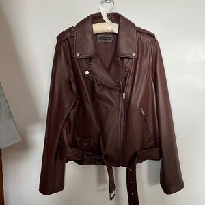 Universal Standard Leeron Leather Moto Jacket M 18-20